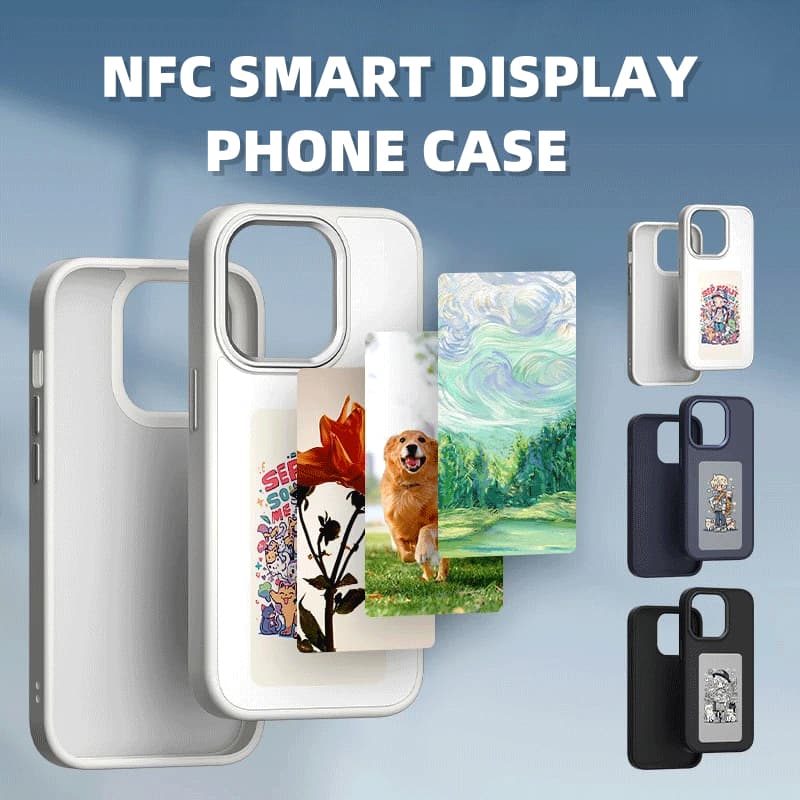 Phone case with customizable e-ink screen projection