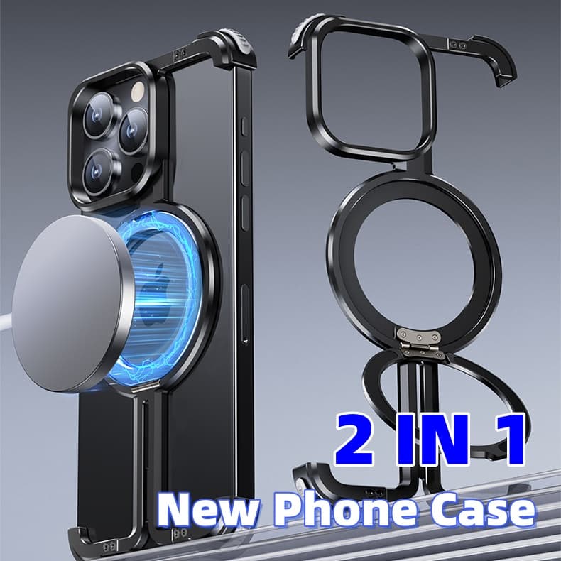 Metal phone case with airbag anti-shock protection