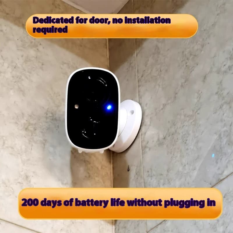 Wireless battery security camera WiFi no-drill