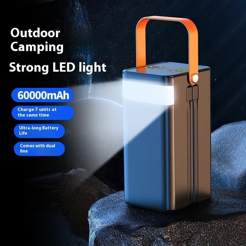 Batterie externe grande capacité super rapide pour le camping avec câble