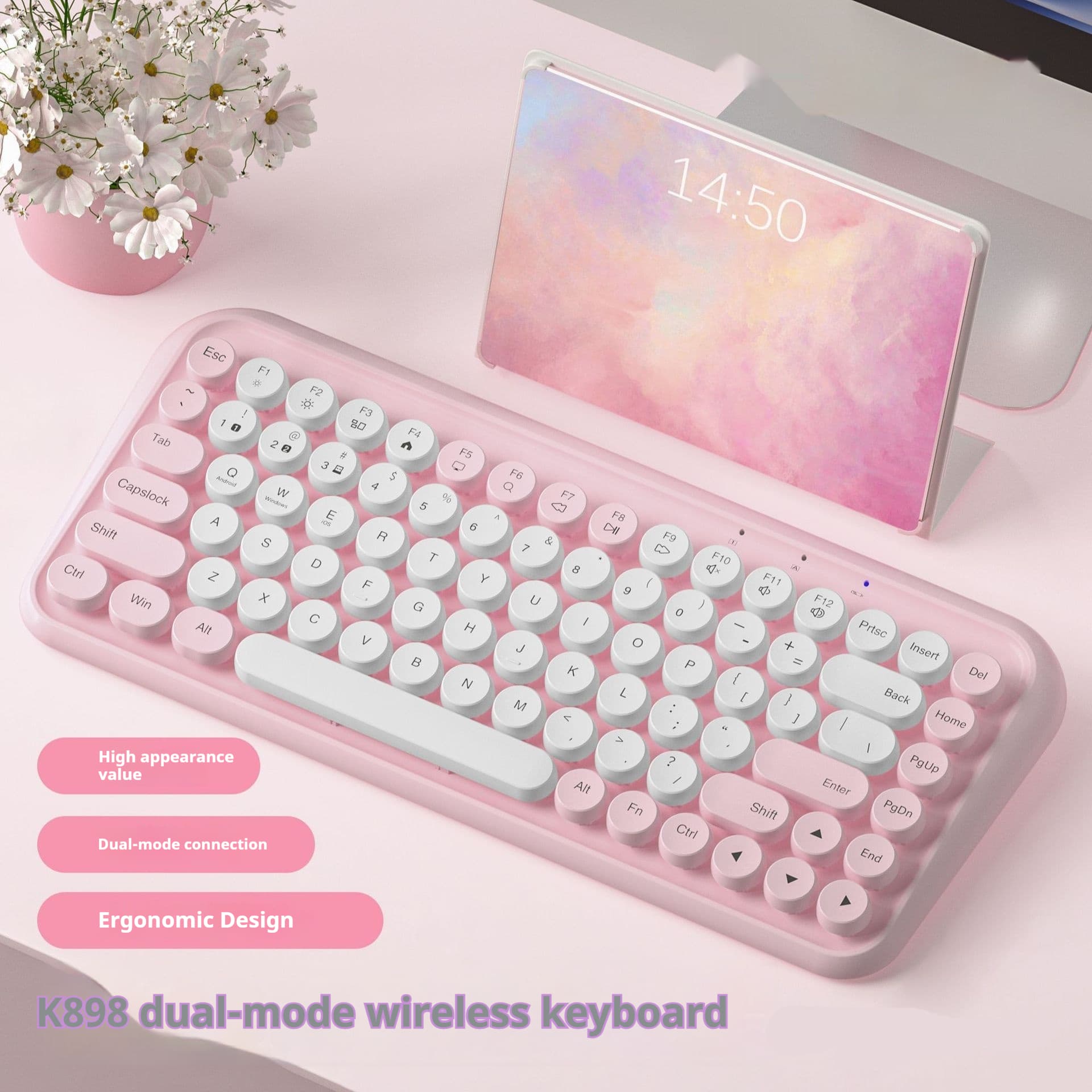 Dual-mode Bluetooth portable keyboard 84 keys