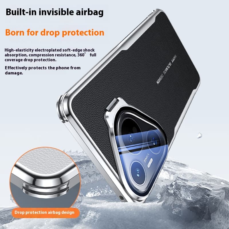 Coque de téléphone en cuir uni tout inclus anti-chute