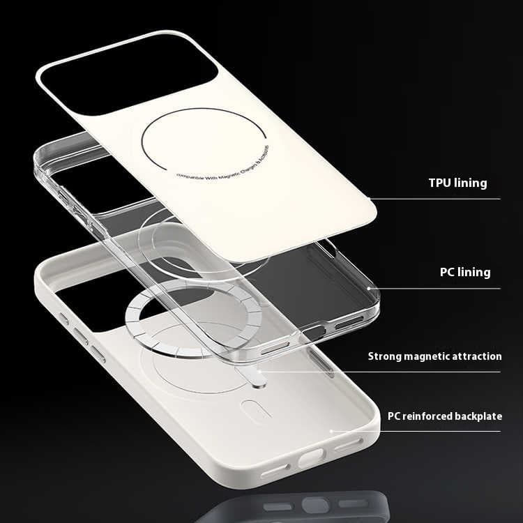 Coque de protection magnétique givrée tout-inclus avec bouton caméra